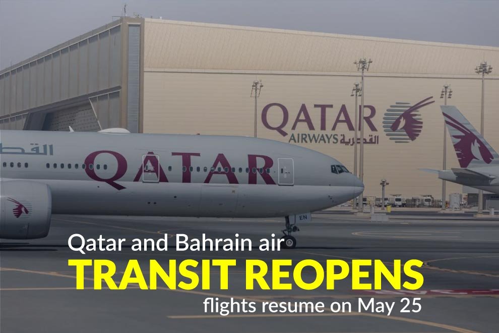 Qatar and Bahrain air transit reopens, flights resume on May 25